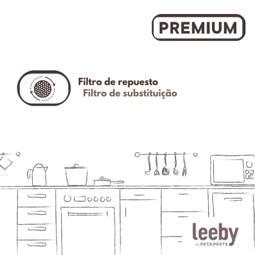 Leeby Set 3 Recambios de Filtros para Fuente sin Cable de perros y gatos
