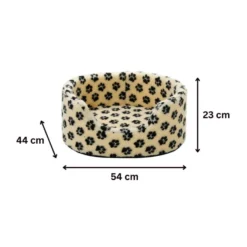 Leeby Sofá Bed Paw Print Beige para perros