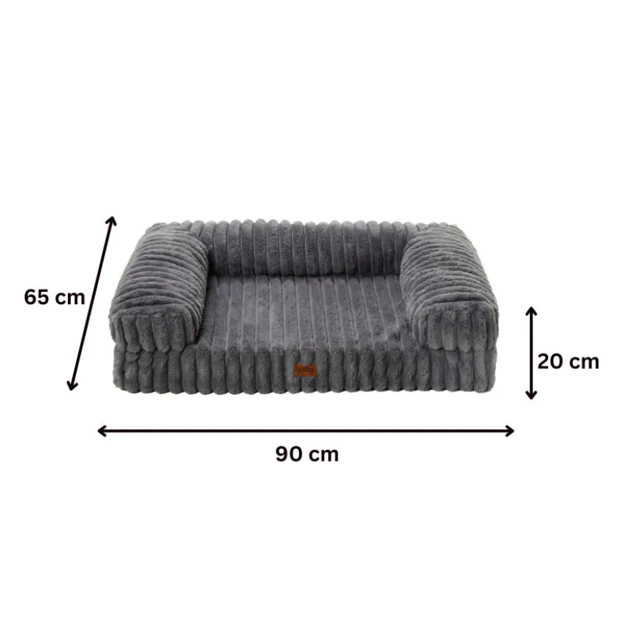 Leeby Sofá Corduroy Gris para perros