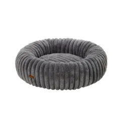 Leeby Sofá Donut Corduroy Gris para perros