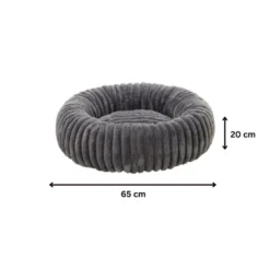 Leeby Sofá Donut Corduroy Gris para perros