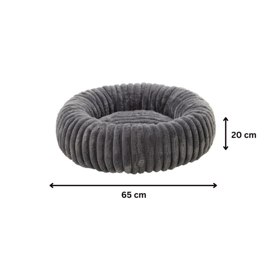 Leeby Sofá Donut Corduroy Gris para perros