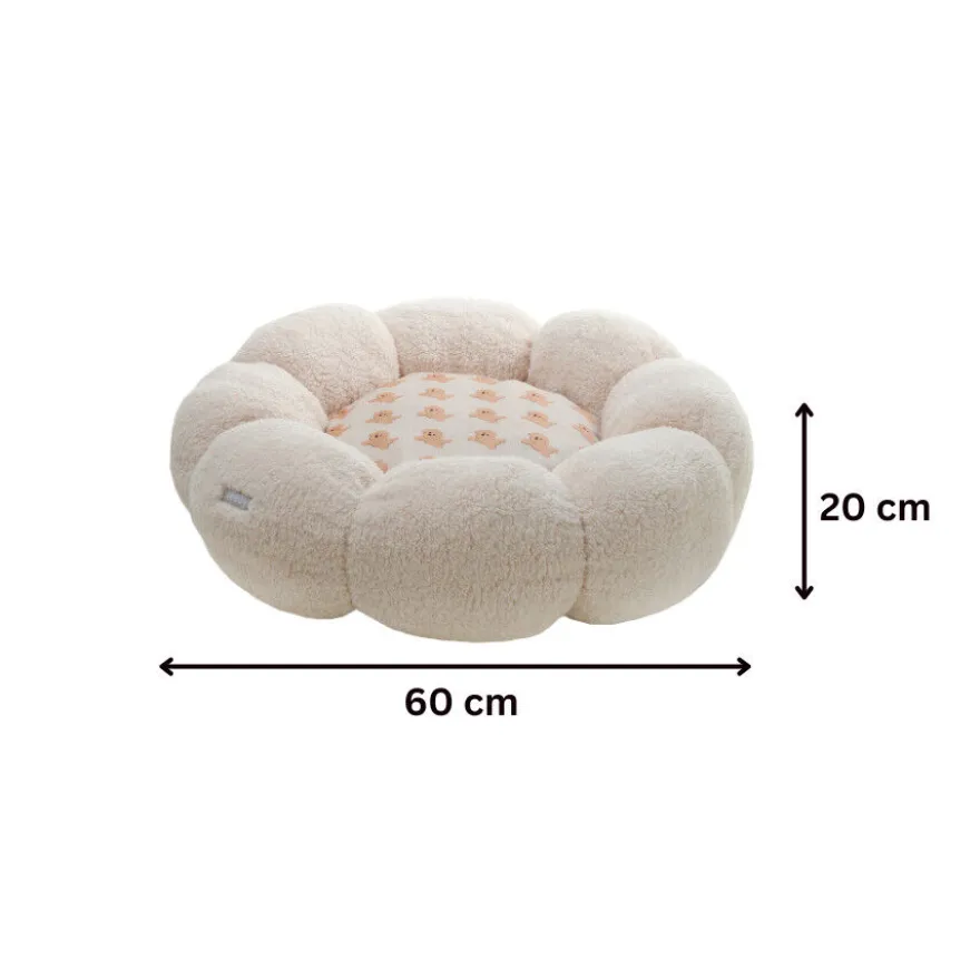 Leeby Sofá Flower Bed Beige para cachorros