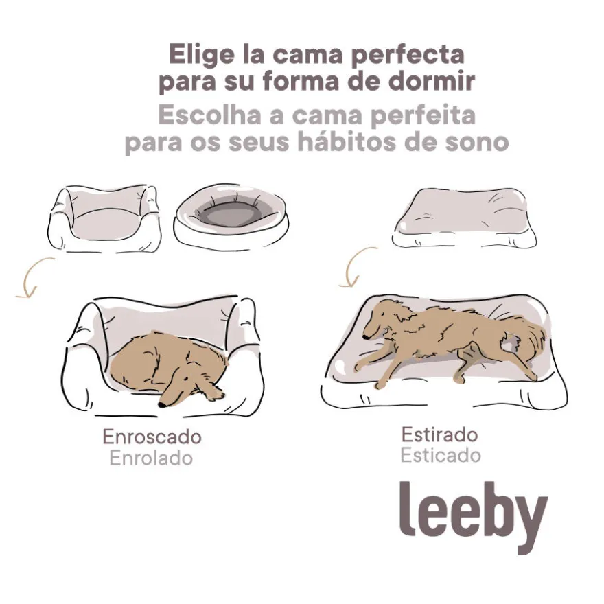 Leeby Sofá Flower Bed Beige para cachorros