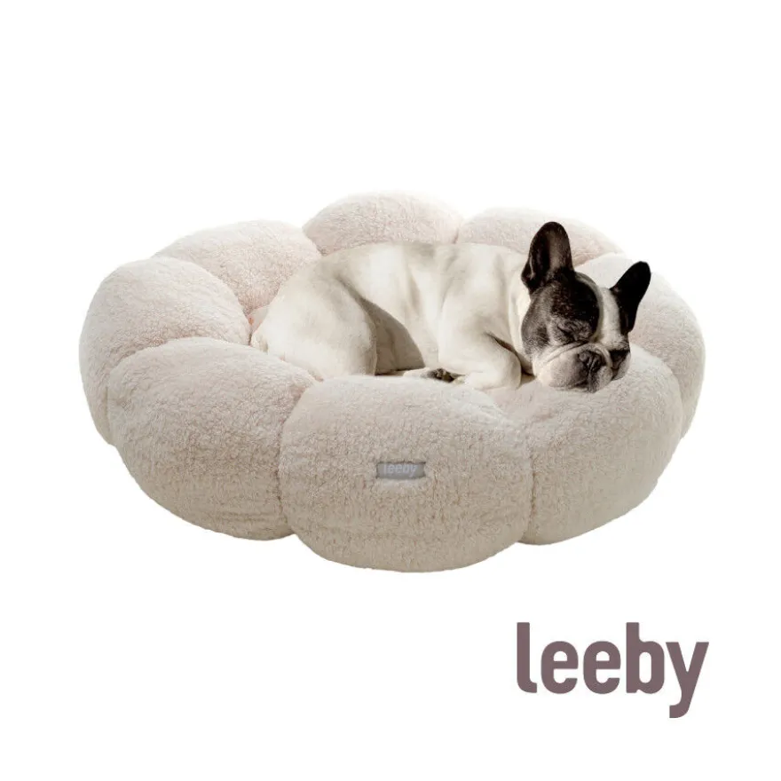 Leeby Sofá Flower Bed Beige para cachorros