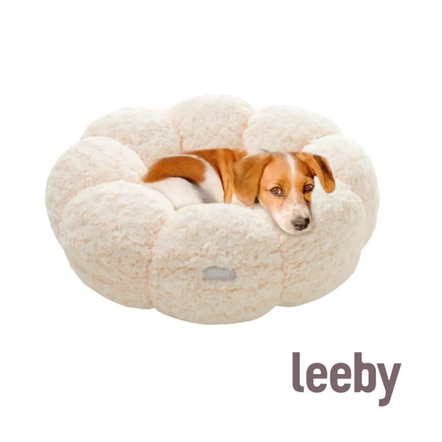 Leeby Sofá Flower Bed Swirl Beige para perros