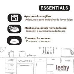 Leeby Tapa Comedero Azul para perros y gatos