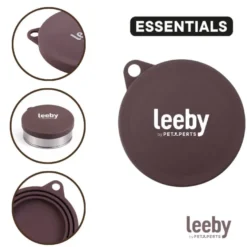 Leeby Tapa Comedero Marrón para perros y gatos