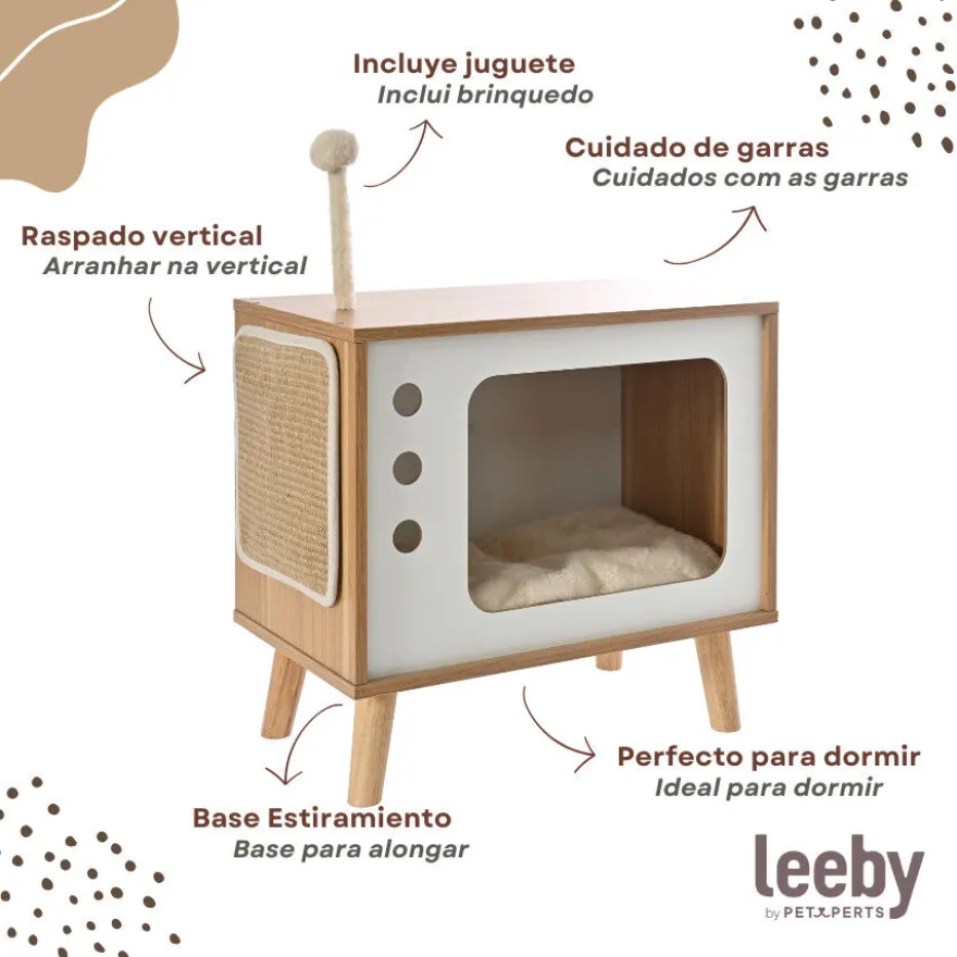 Leeby Thierre TV cama nido rascador para gatos