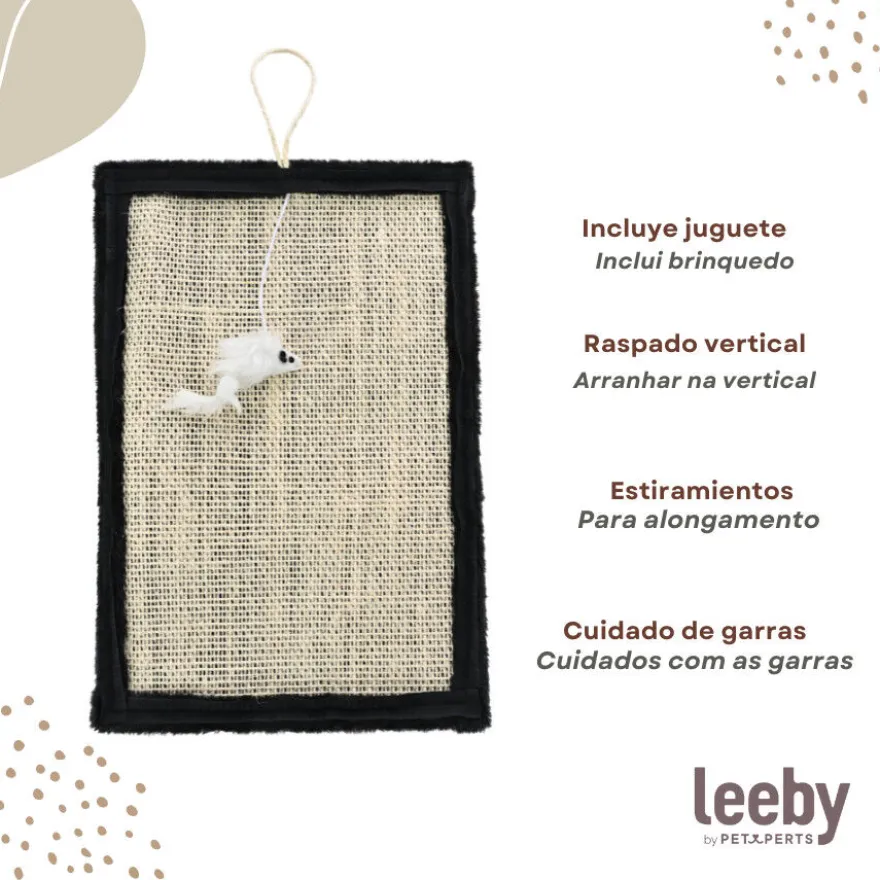 Leeby Tito rascador para pata de mesa con juguete para gatos