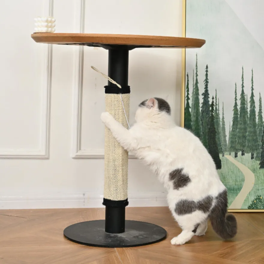 Leeby Tito rascador para pata de mesa con juguete para gatos