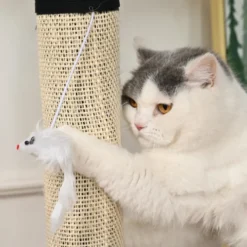 Leeby Tito rascador para pata de mesa con juguete para gatos