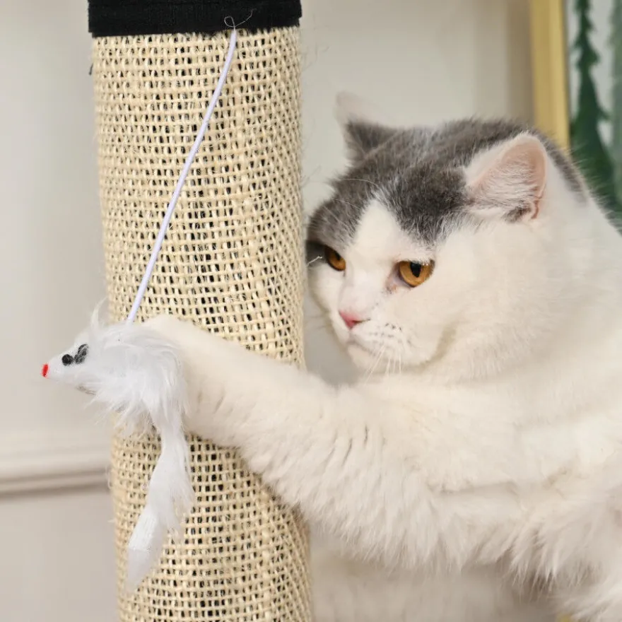 Leeby Tito rascador para pata de mesa con juguete para gatos