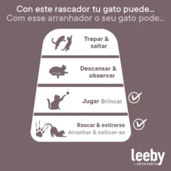Leeby Tito rascador para pata de mesa con juguete para gatos