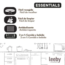 Leeby Tolva Dispensadora de Comida Color Azul para perros y gatos