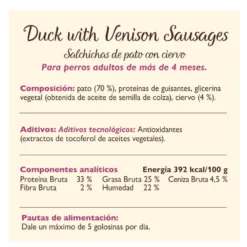 Lily's Kitchen Salchichas Mini Pato y Venado para perros