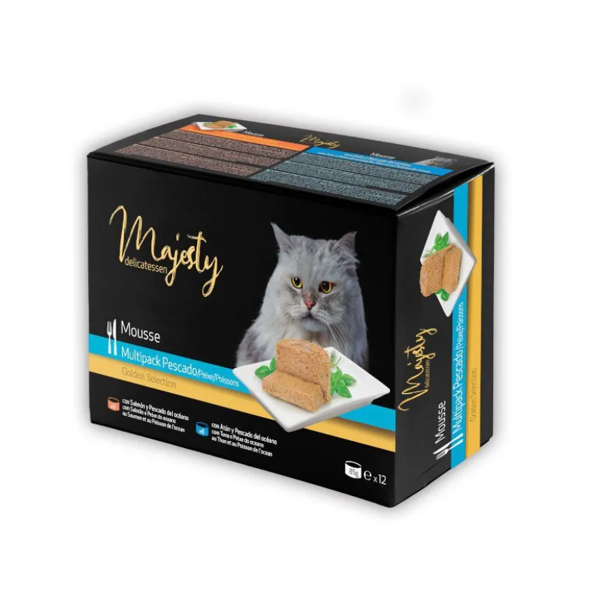 Majesty Adult Mousse de Pescado lata para gatos- Pack
