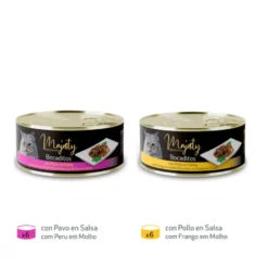 Majesty Adult Slide Mix Bocaditos en salsa lata para gatos – Pack