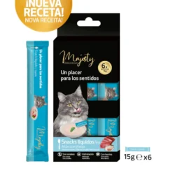 Majesty Atún con Vieira snack líquido para gatos