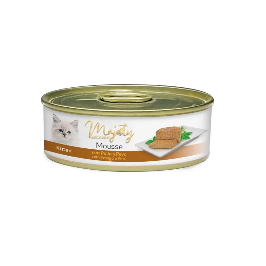 Majesty Kitten Mousse de Pollo y Pavo lata
