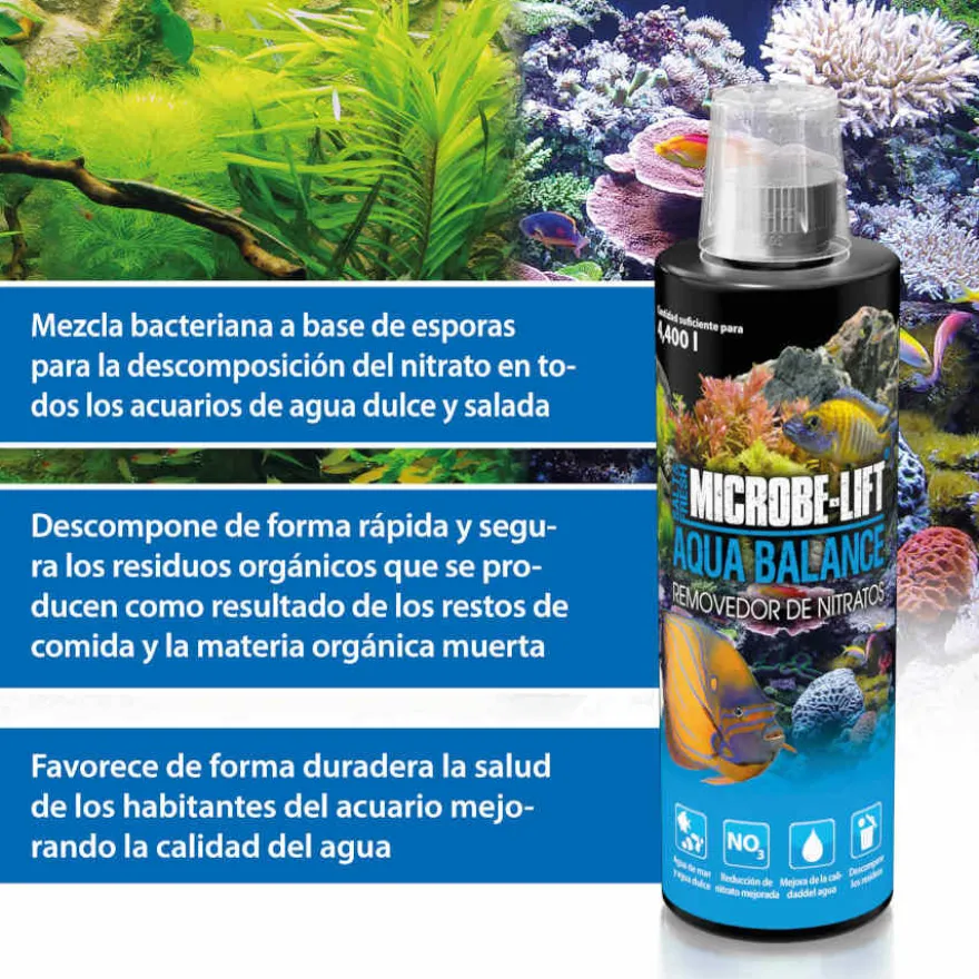 Microbe-Lift Aqua Balance Removedor de Nitratos para acuarios