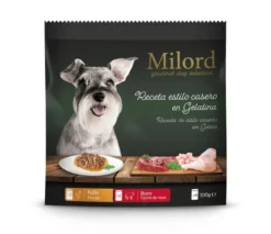 Milord Adult Receta estilo casero en Gelatina con Pollo y Buey sobres para perros - Multipack