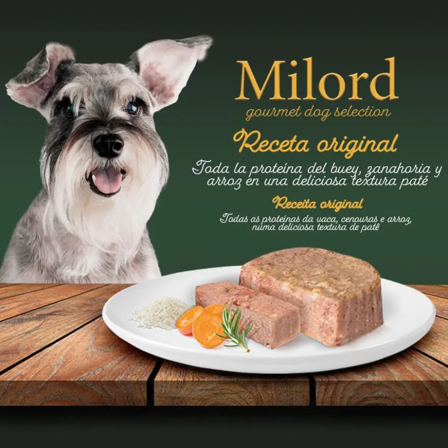 Milord Puppy Buey y Zanahorias con Arroz en paté tarrina