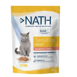 Nath Sensitive Adult Salmón y Pavo en Gelatina sobre para gatos
