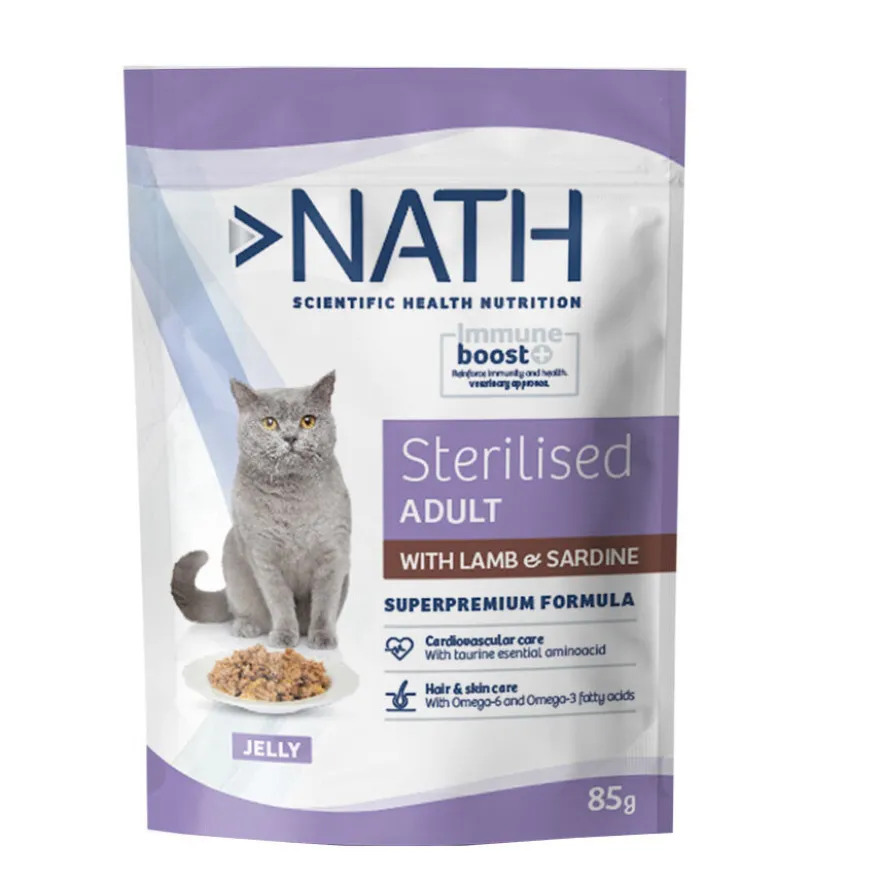 Nath Sterilised Adult Cordero y Sardina en Gelatina sobre para gatos