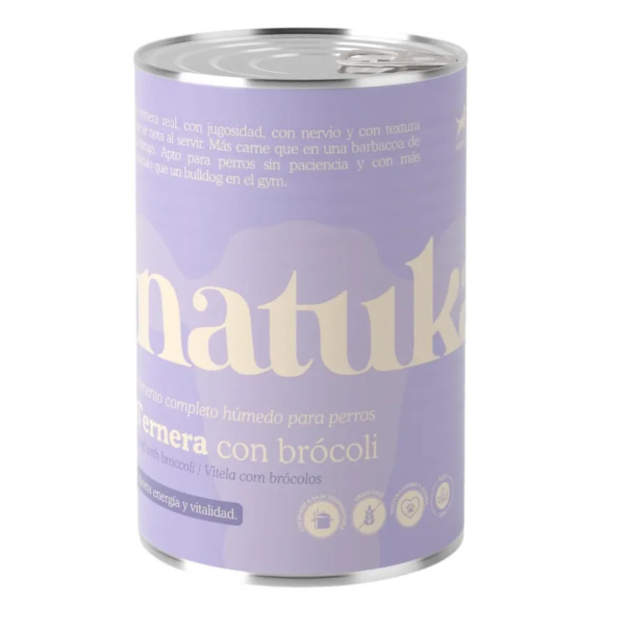 Natuka Comida Húmeda Lata Ternera y Brocoli para perros