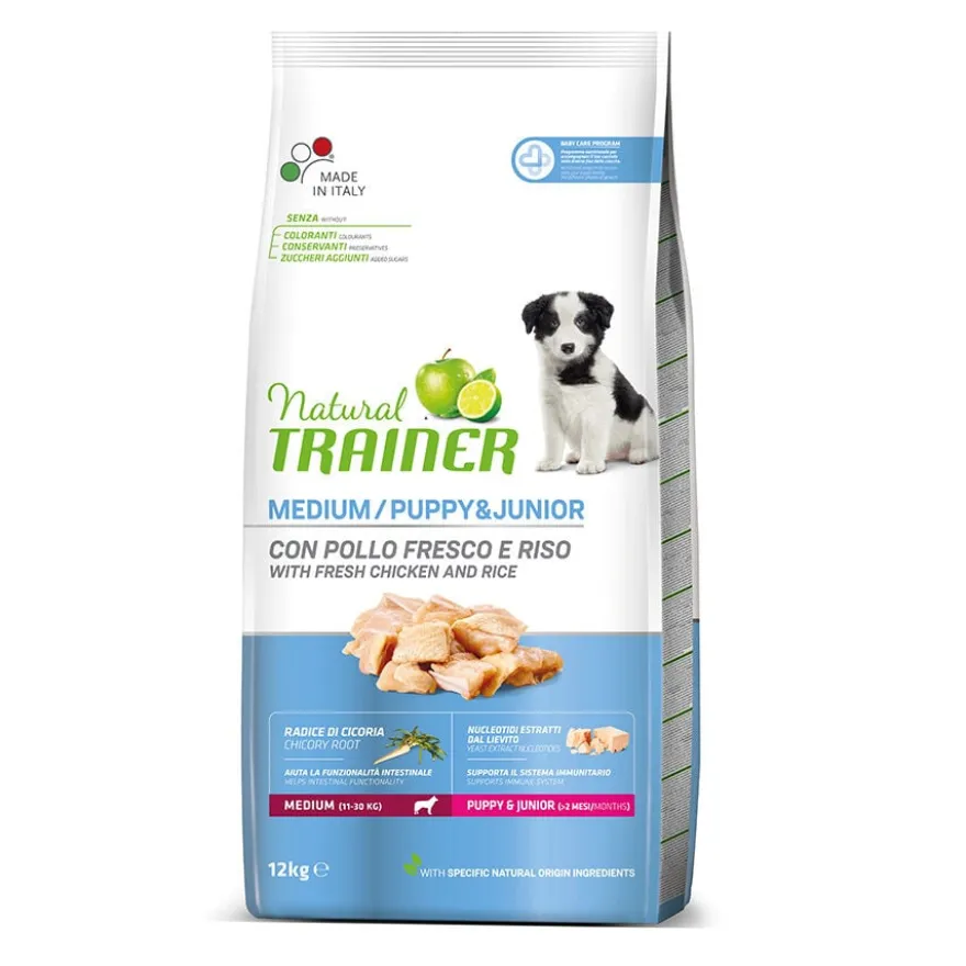 Natural Trainer Puppy&Junior Medium Pollo pienso para perros