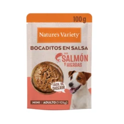 Nature's Variety Bocaditos Salmón Sobre en Salsa para perros adultos mini