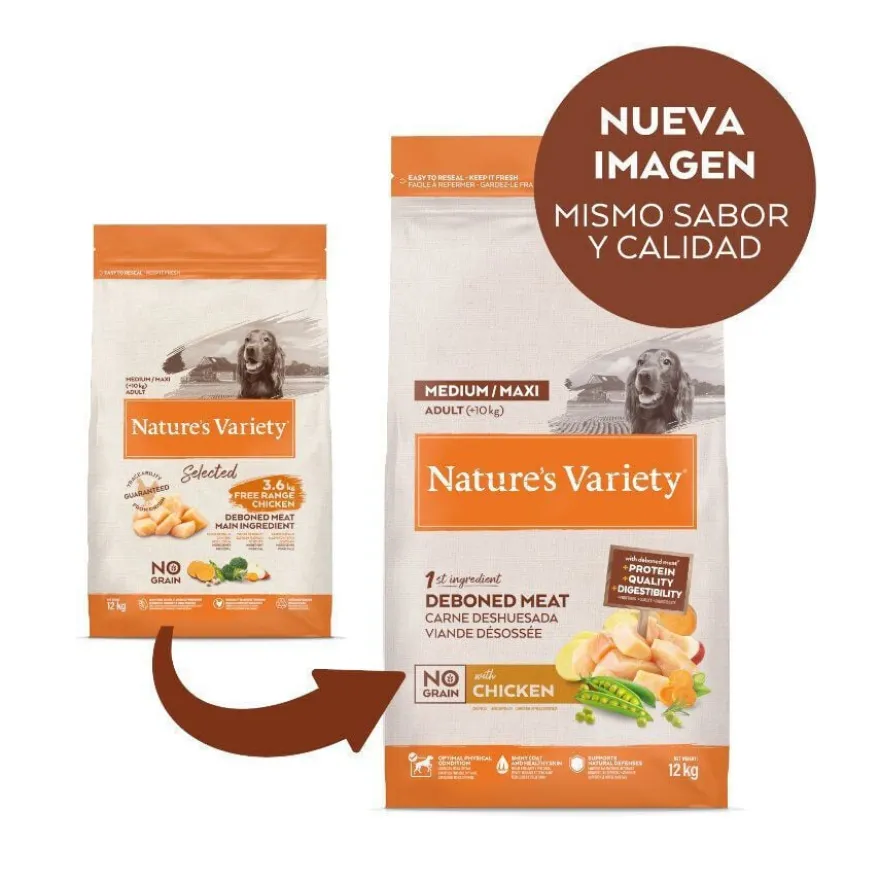 Nature's Variety No Grain Adult Medium Maxi Pollo pienso para perros