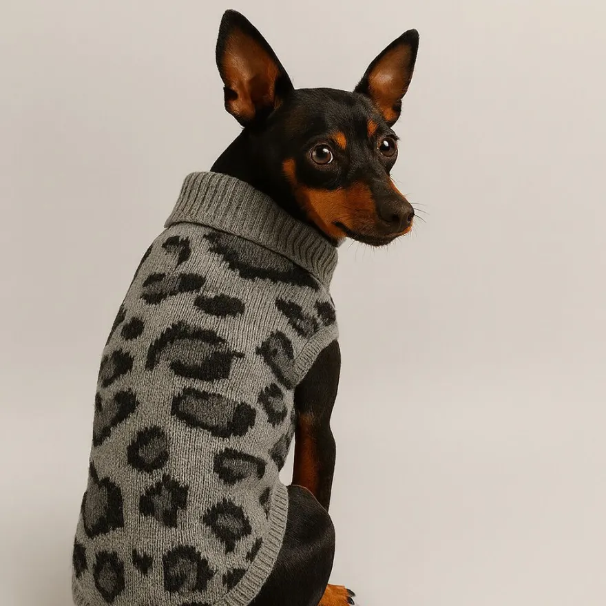 Nayeco Abrigo Leopard Jacquard Gris para perros