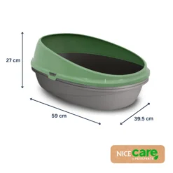 Nice Care Eco Bandeja Sanitaria Redonda Verde para gatos