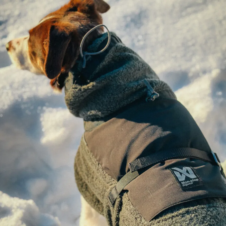 Non-stop Dogwear Abrigo de Lana Azul y Verde Oscuro para perros