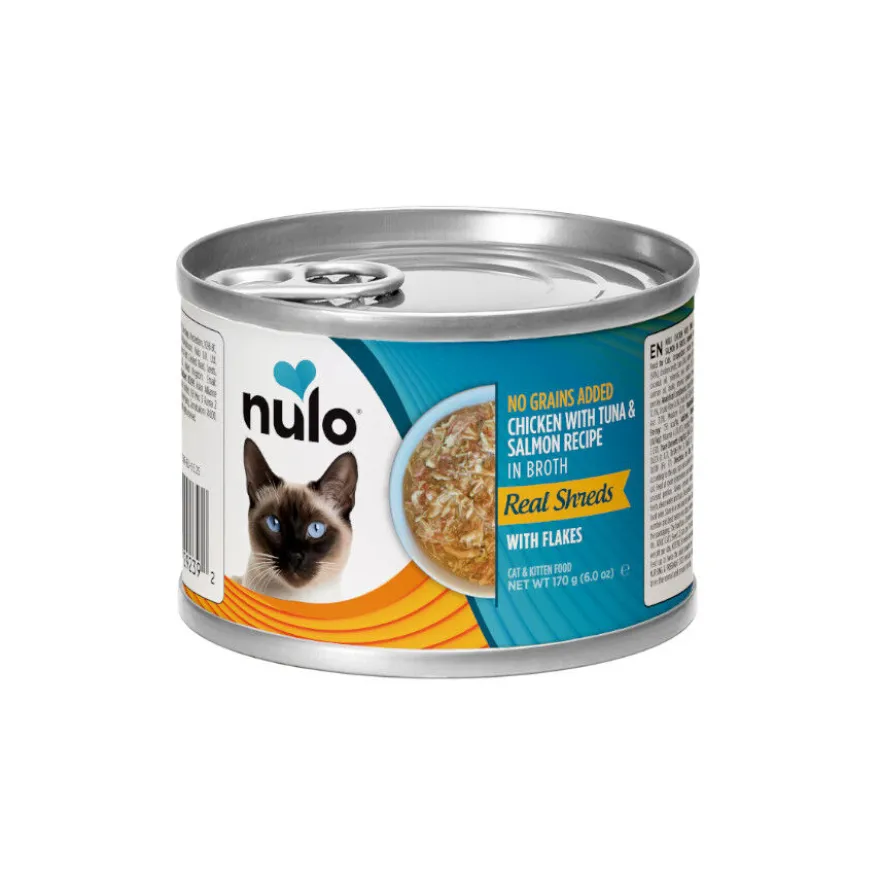 Nulo Pollo, Atún y Salmón desmenuzados lata para gatos
