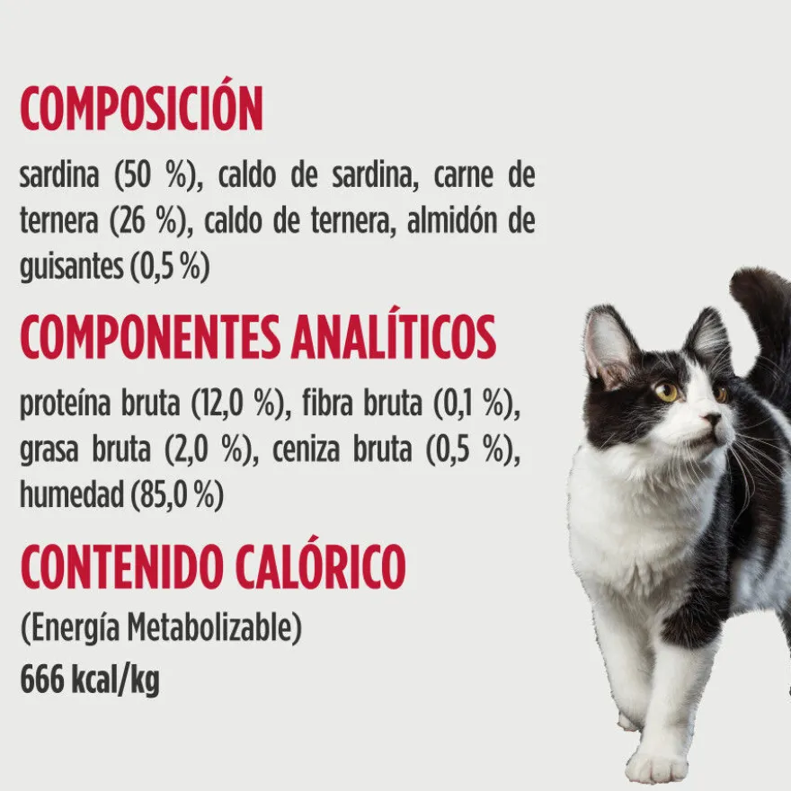 Nulo Sardina y Ternera en caldo sobres para gatos