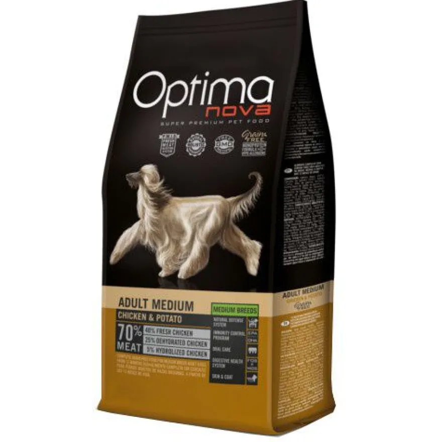 Optima Nova Adult Medium Pollo y Patata pienso para perros