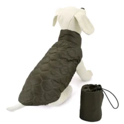Outech Abrigo Verde de Plumas para perros