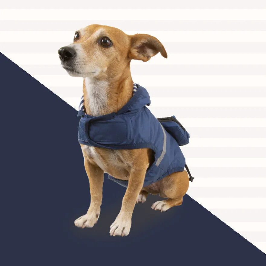 Outech Impermeable con Bolsillo Azul Marino para perros
