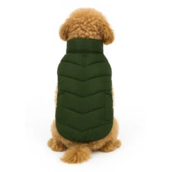 Outech Puffer verde con bolsillos para perros
