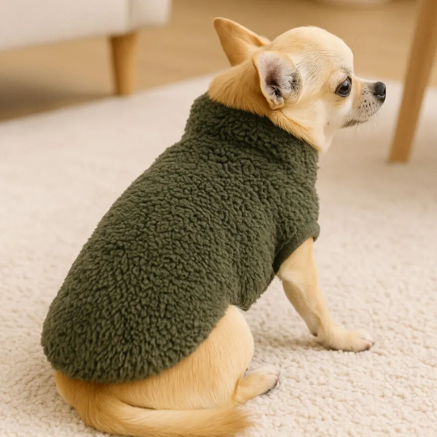 Outech Sudadera Borreguillo Caqui para perros
