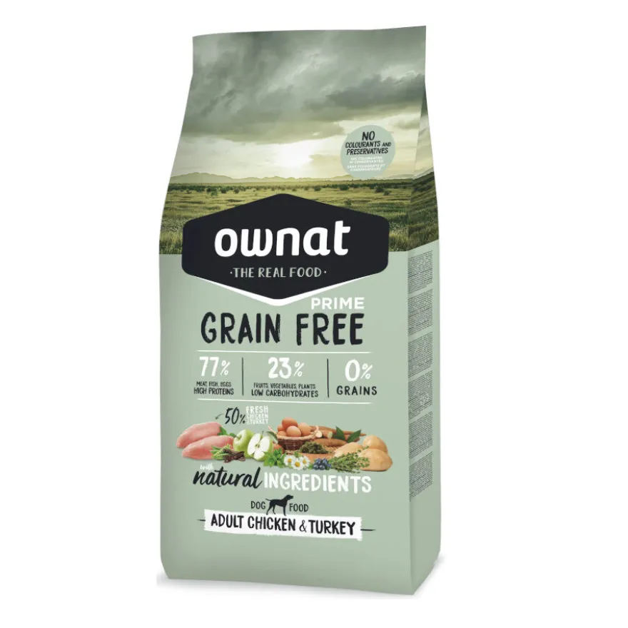 Ownat Adult Prime Grain Free Pollo y Pavo pienso para perros
