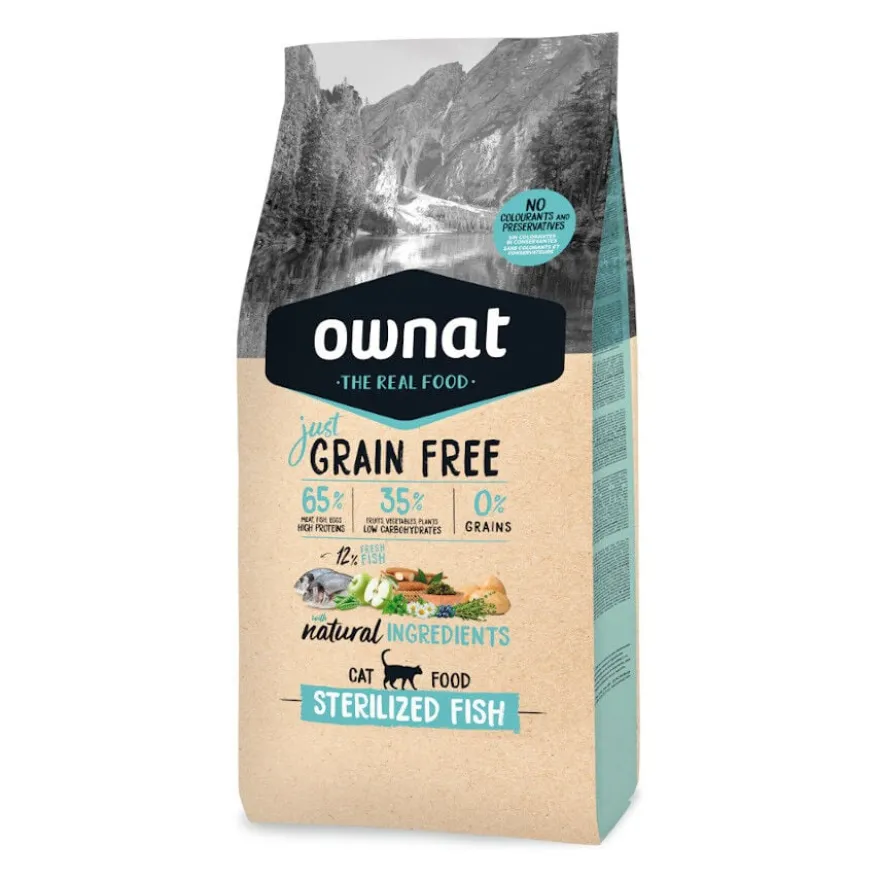 Ownat Just Grain Free Esterilizado Pescado pienso para gatos