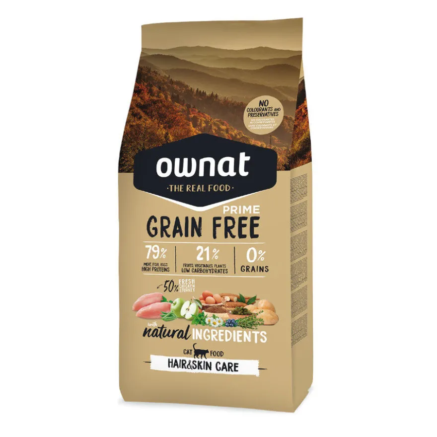 Ownat Prime Hair & Skin Pienso Seco Pollo y Pavo para gatos