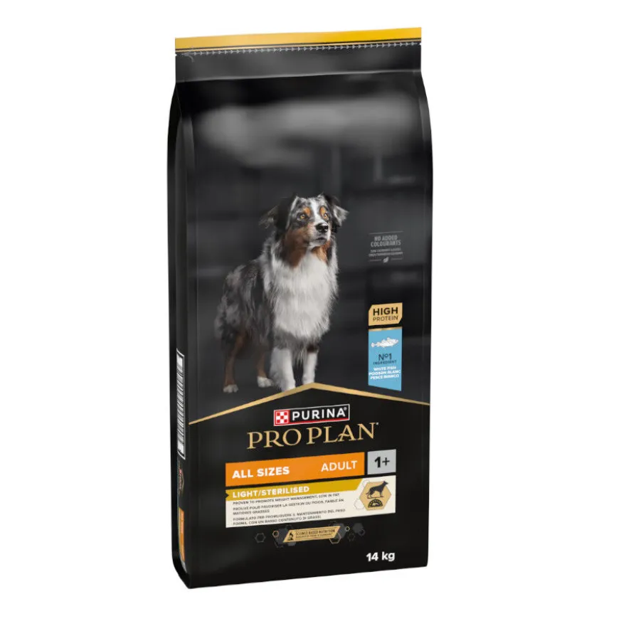 Pro Plan Adult All Sizes Light/Sterilised Pescado Blanco pienso para perros
