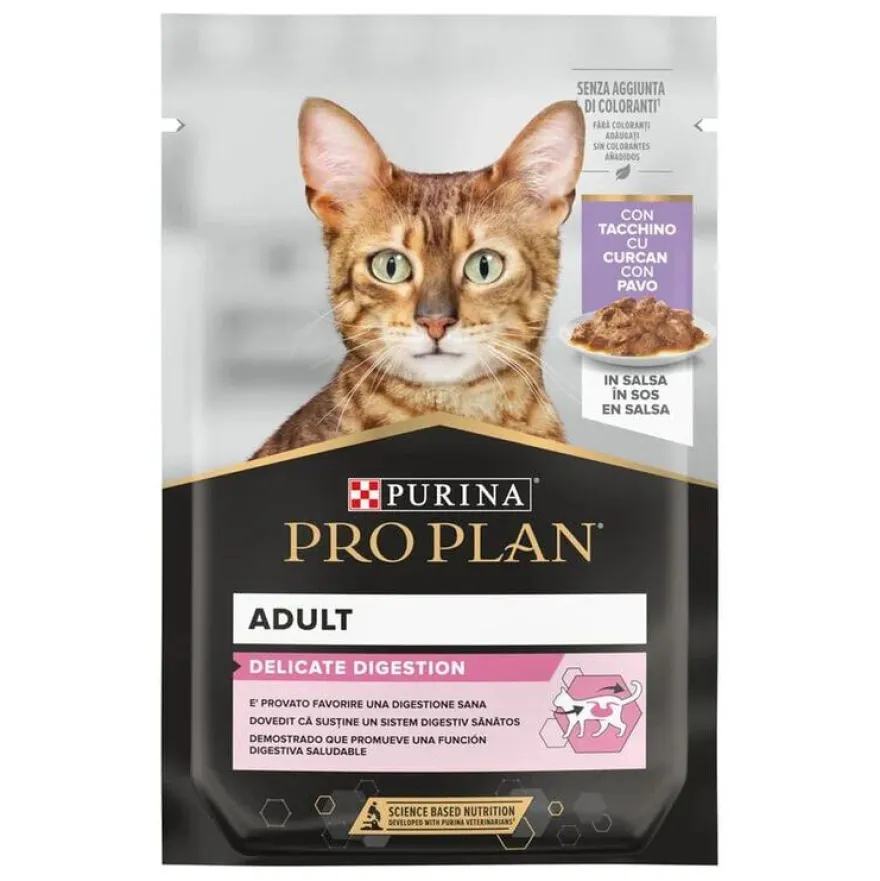 Pro Plan Delicate Digestion con Pavo en Salsa para gatos