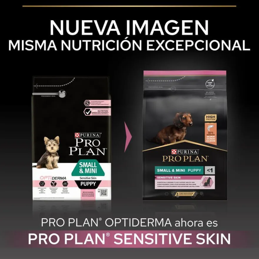 Pro Plan Puppy Small y Mini Salmón pienso para Perros Piel