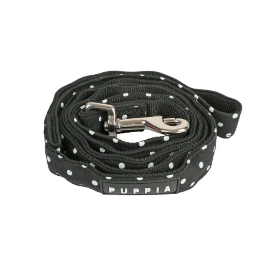 Puppia Dotty Correa Negra para perros